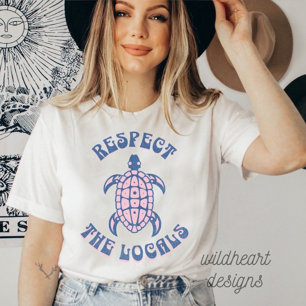 Respect The Locals Graphic T-shirt, Earth Day Shirt, Unisex Short Sleeve Tee - Picture 1 of 2